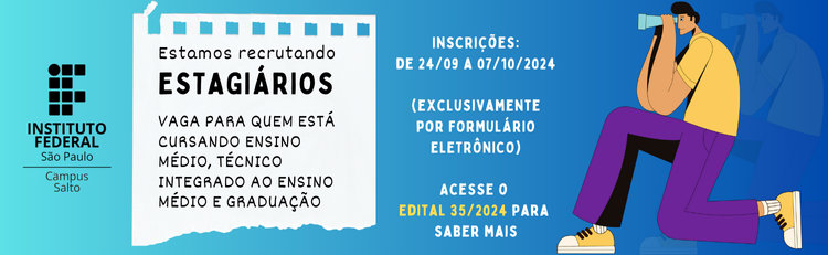 Vaga para estágio não-obrigatório: Edital 35/2024 (DAE/CRA)