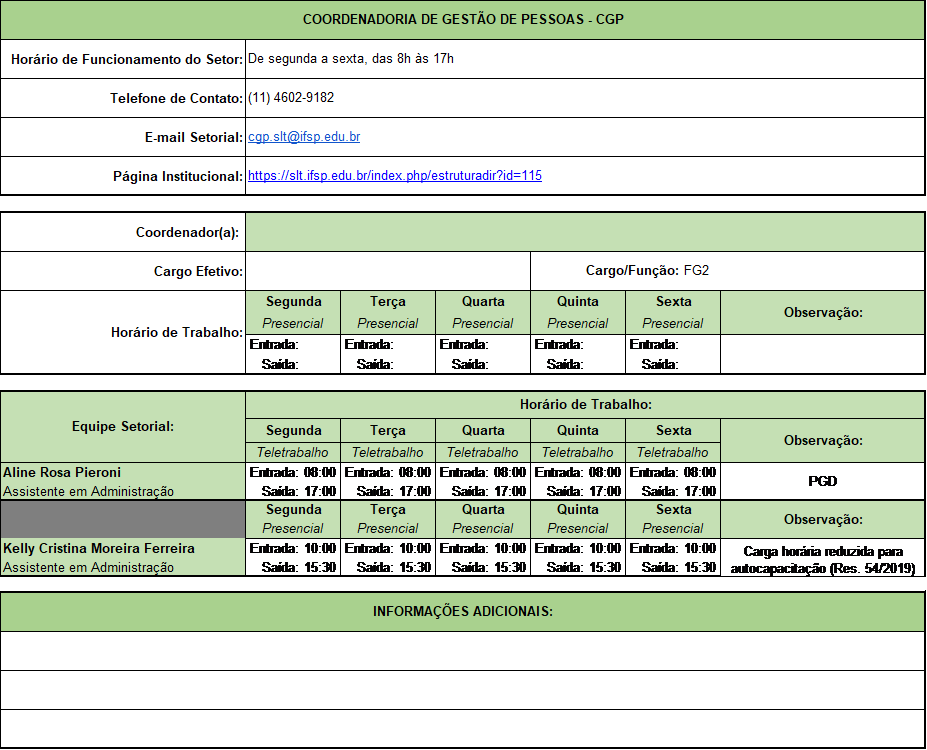Horario PGD