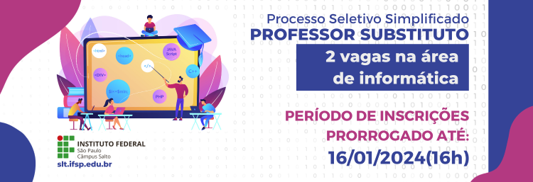 Processo seletivo (Contratação de professor substituto de Informática) - Edital 588/2023
